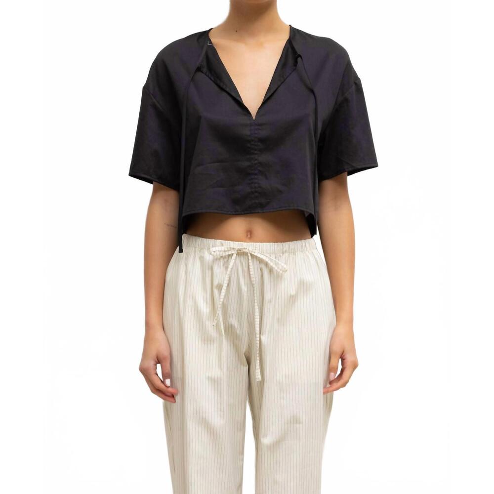 NEW LESET yoko tie cropped top in black - Picture 4 of 4